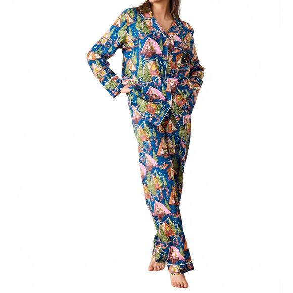 NEW PRINTFRESH long pajama set in bonfire stories